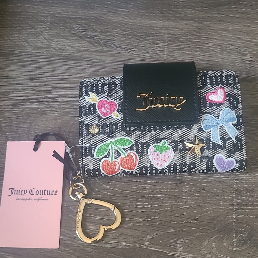 Juicy Couture Black and Multicolor Card Holder